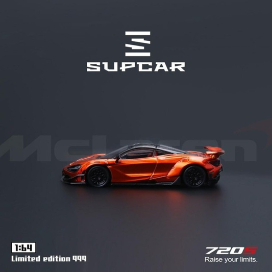 Premium scale diecast model car – SupCar McLaren 720S alloy car model, 1:64 Scale (Bright Orange) Collectible