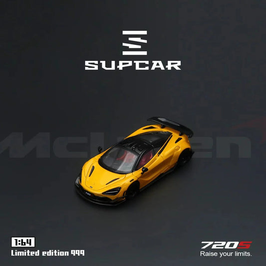 Premium scale diecast model car – SupCar McLaren 720S alloy car model, 1:64 Scale (Yellow) Collectible