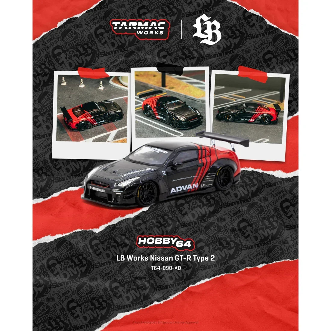 *PRE-ORDER* LB Works Nissan GT-R Type 2 Advan, 1:64 Scale collectible diecast model at Poketwheels
