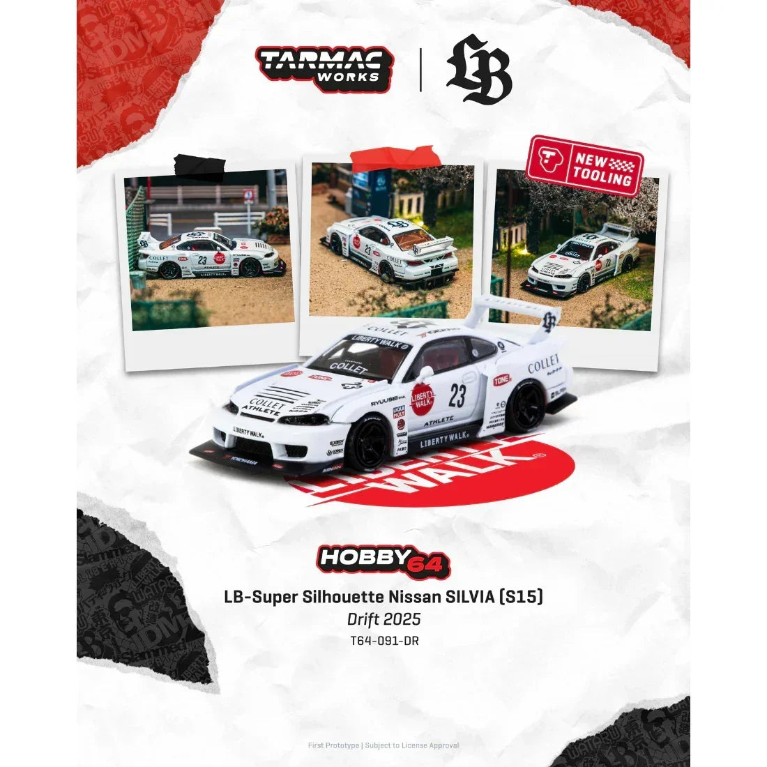 *PRE-ORDER* LB-Super Silhouette Nissan SILVIA (S15) Drift 2025, 1:64 Scale collectible diecast model at Poketwheels