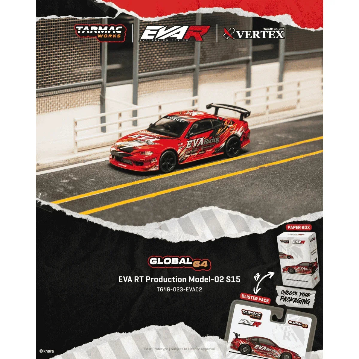 *PRE-ORDER* Nissan EVA RT Production Model-02 S15, 1:64 Scale collectible diecast model at Poketwheels