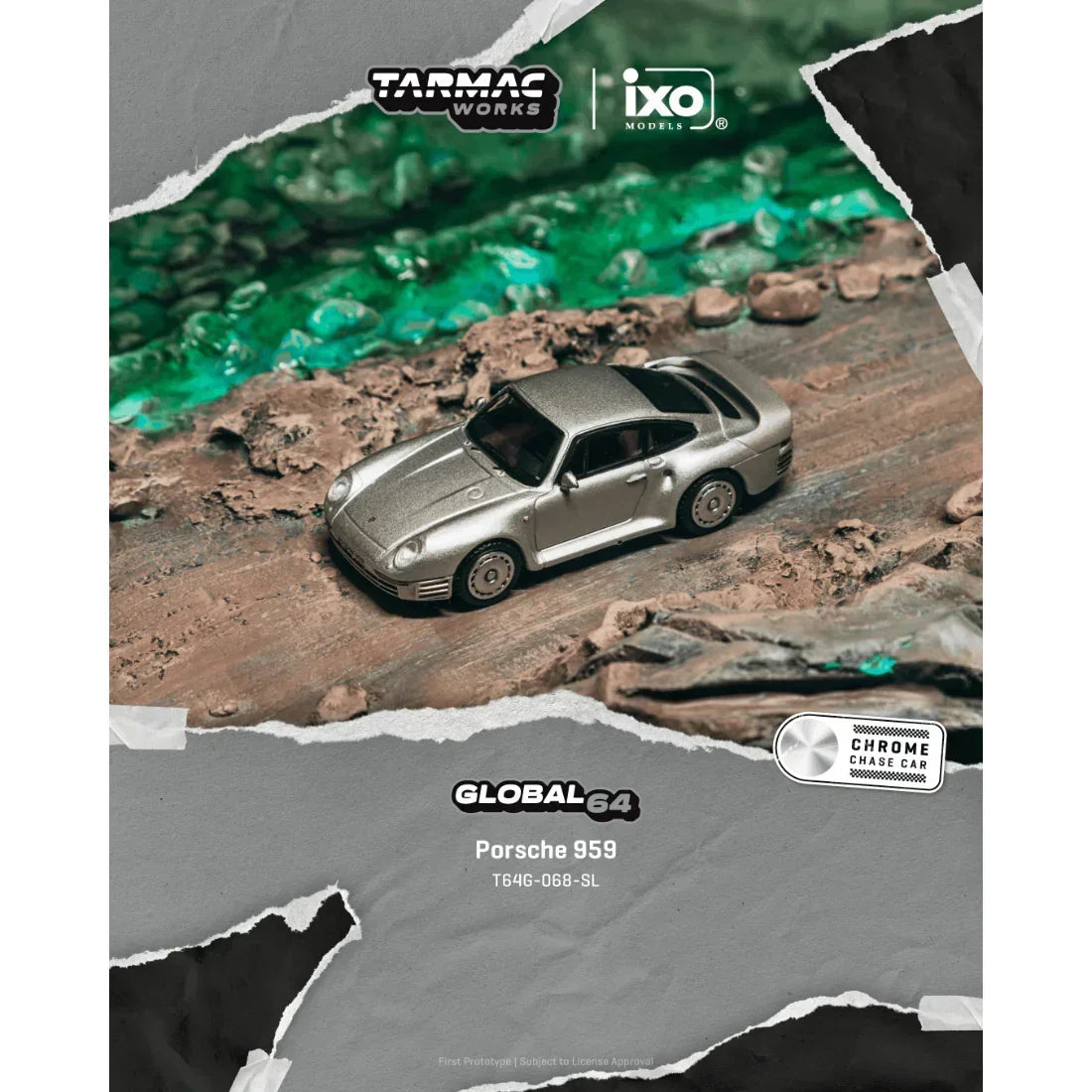 *PRE-ORDER* Porsche 959 Chance of Chase Car, 1:64 Scale (Silver) collectible diecast model at Poketwheels