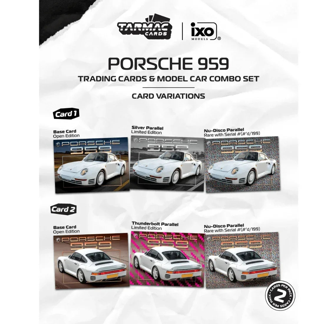 *PRE-ORDER* Porsche 959 Chance of Chase Car (Model Car + Trading Cards Combo Set), 1:64 Scale (White) collectible diecast model at Poketwheels