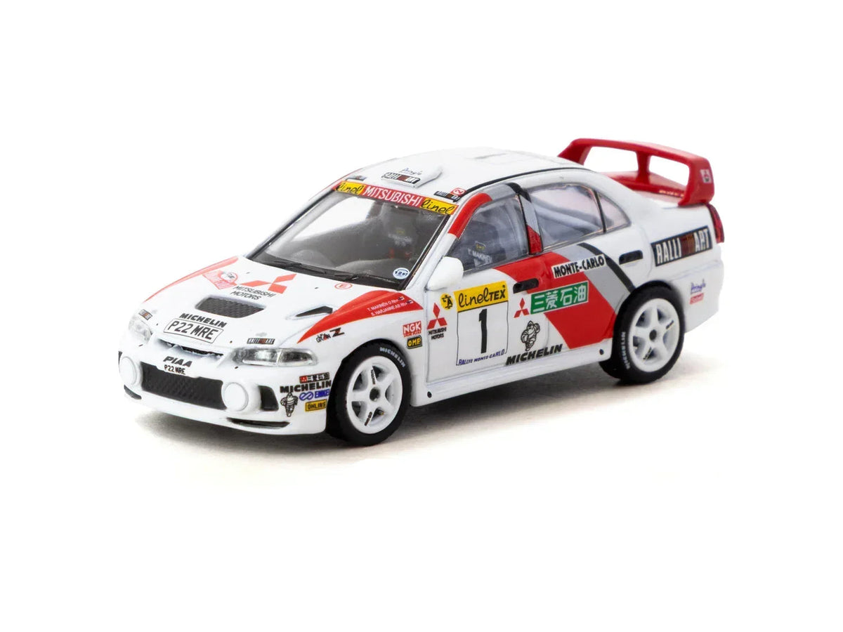 Mitsubishi Lancer Evolution IV Rallye Monte-Carlo 1997 #1 - Global64, 1:64 Scale (White) collectible diecast model at Poketwheels