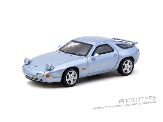 PRE-ORDER Tarmac Works x iXO Models Porsche 928 GTS Chance of Chase Car with Closed Head-Light (Blister Pack), 1:64 Scale (Blue Metallic)
