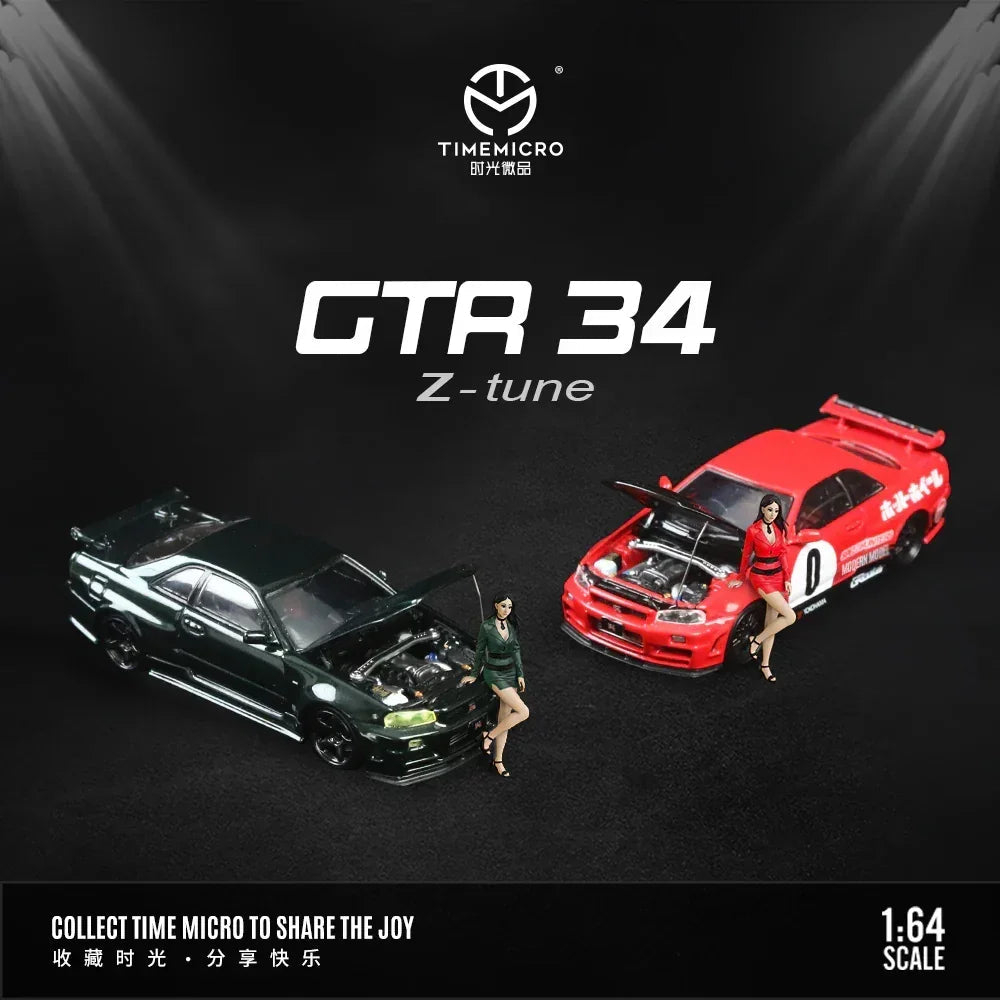Nissan GTR34-0 Red Livery - Figure Edition, 1:64 Scale collectible diecast model at Poketwheels