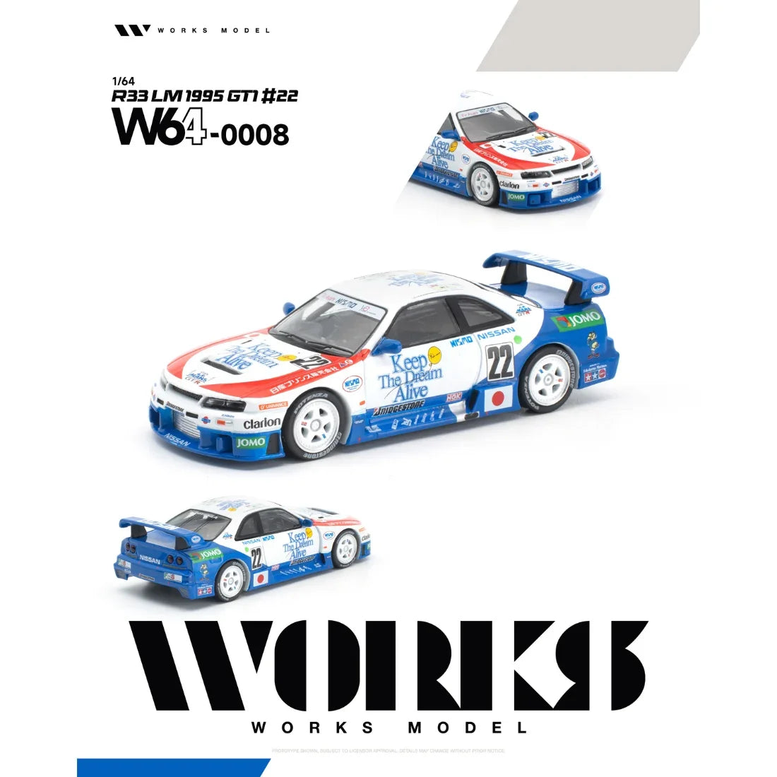 *PRE-ORDER* Nissan R33 LM 1995 GT1 #22, 1:64 Scale collectible diecast model at Poketwheels