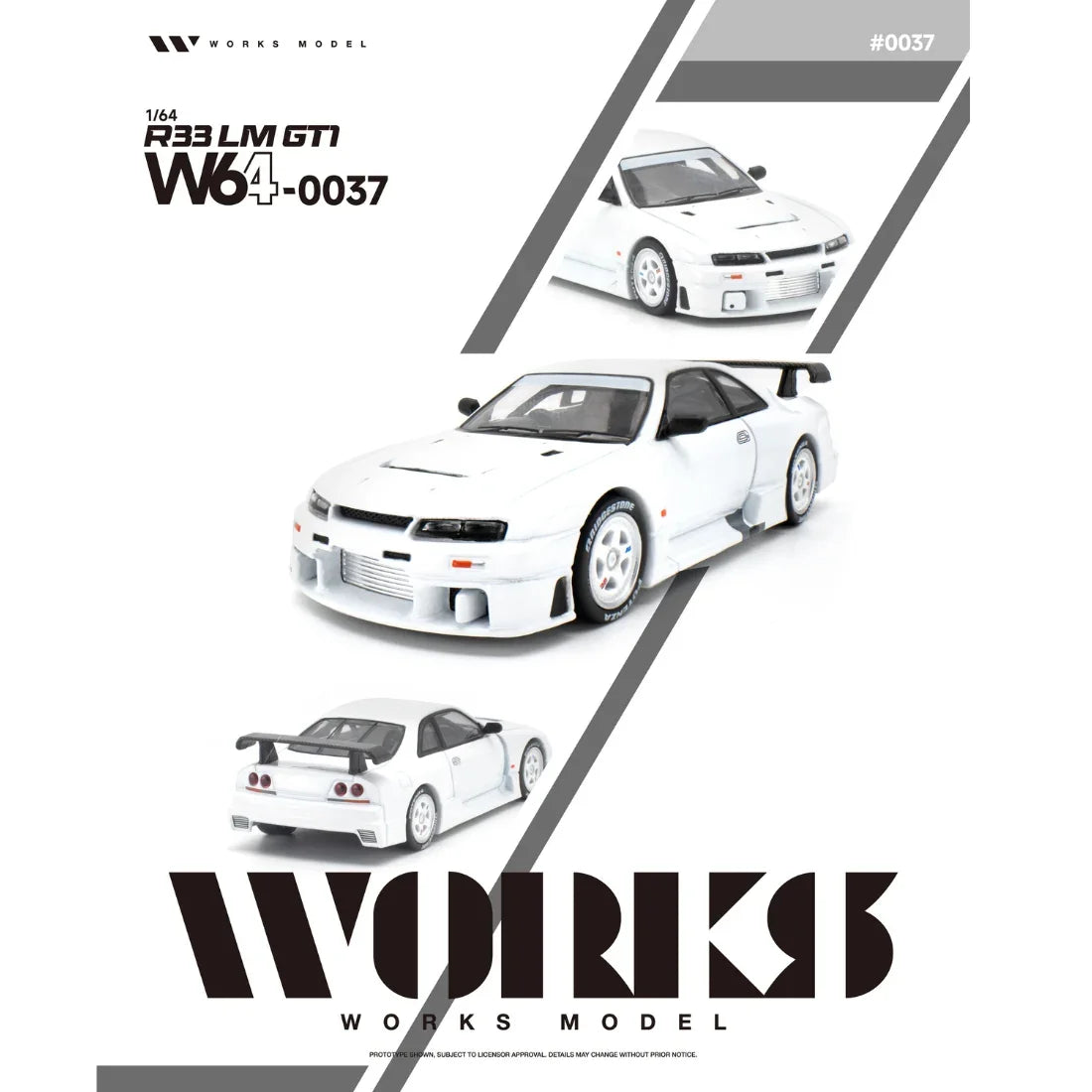 *PRE-ORDER* Nissan R33 LM 1995 GT1, 1:64 Scale (White) collectible diecast model at Poketwheels