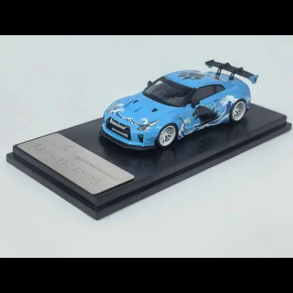 *PRE-ORDER* Nissan GT-R R35 Liberty Walk Performance 1.5 Blue Godzilla Livery, 1:64 Scale collectible diecast model at Poketwheels