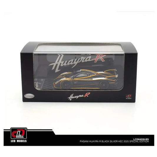 LCD Pagani Huayra R Carbon Black & Silver 1:64 Scale Diecast Model