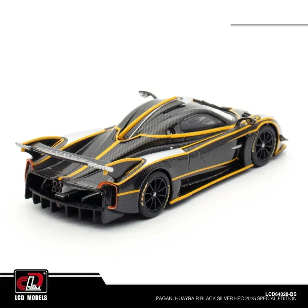 LCD Pagani Huayra R Carbon Black & Silver 1:64 Scale Diecast Model