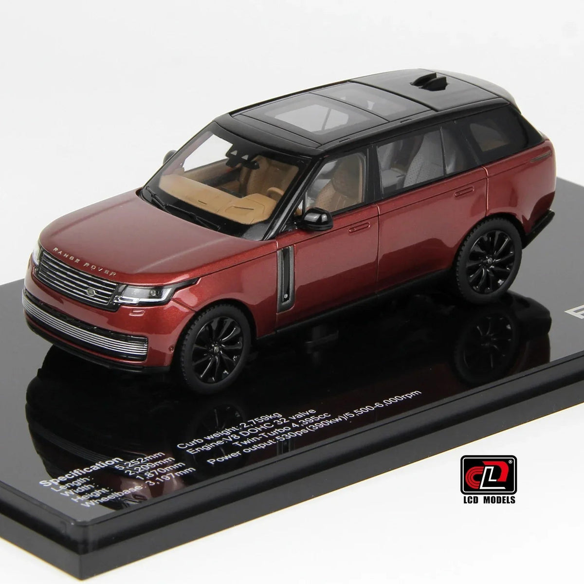Land Rover Range Rover SV SERENITY, 1:43 Scale (Red) collectible diecast model at Poketwheels