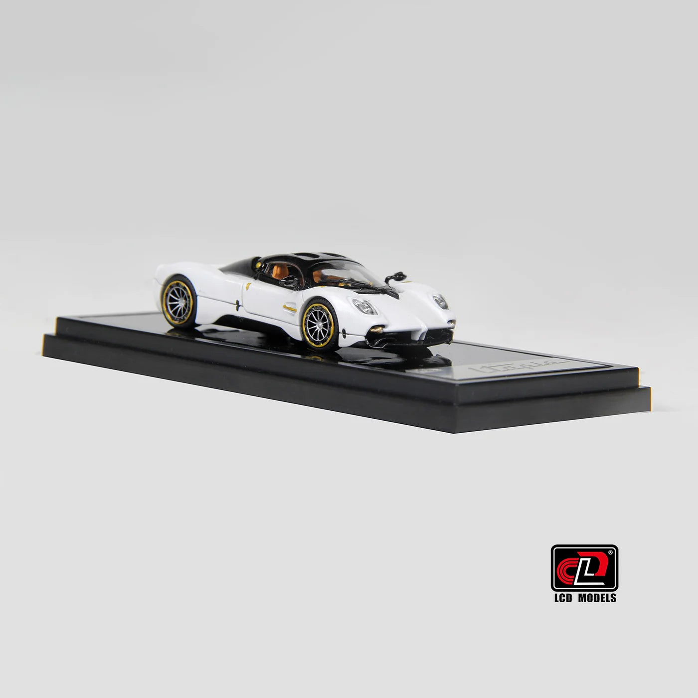 LCD Pagani Utopia Coupe Black with White 1:64 Scale Diecast Model
