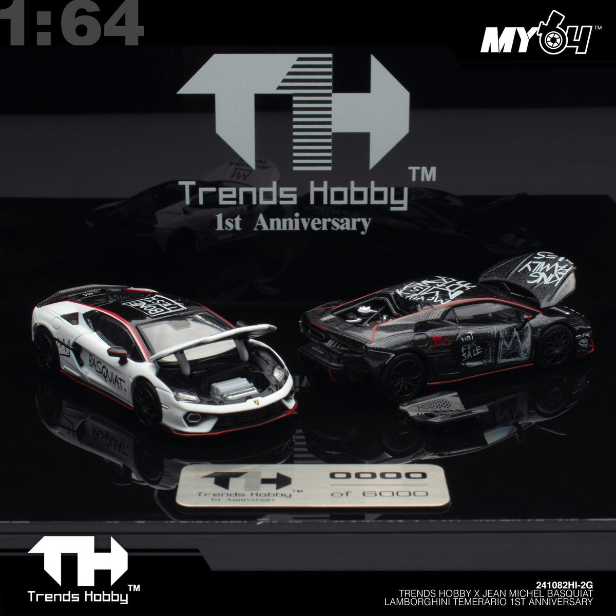 Trends Hobby X Jean Michel Basquiat Lamborghini Temerario 1st Anniversary, 1:64 Scale collectible diecast model at Poketwheels