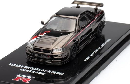 INNO64 Nissan Skyline GT-R R34 Nismo R-Tune Black Chrome Hobby Expo China 2023 Event Edition 1:64 Scale Diecast Model (Pre-Order)