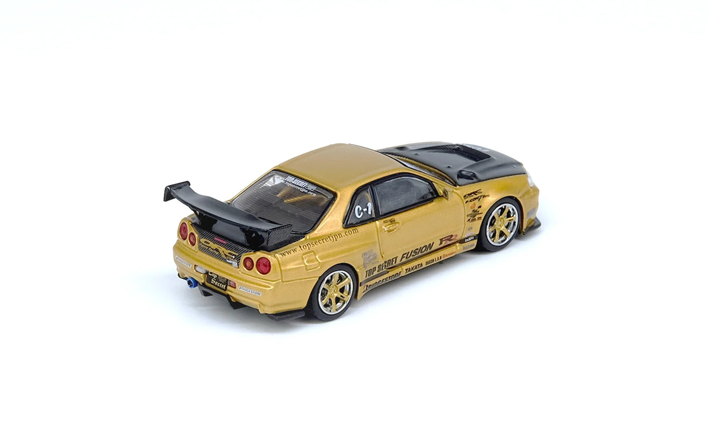 INNO64 Top Secret Nissan R34 GT-R Gold 1:64 Scale Diecast Model