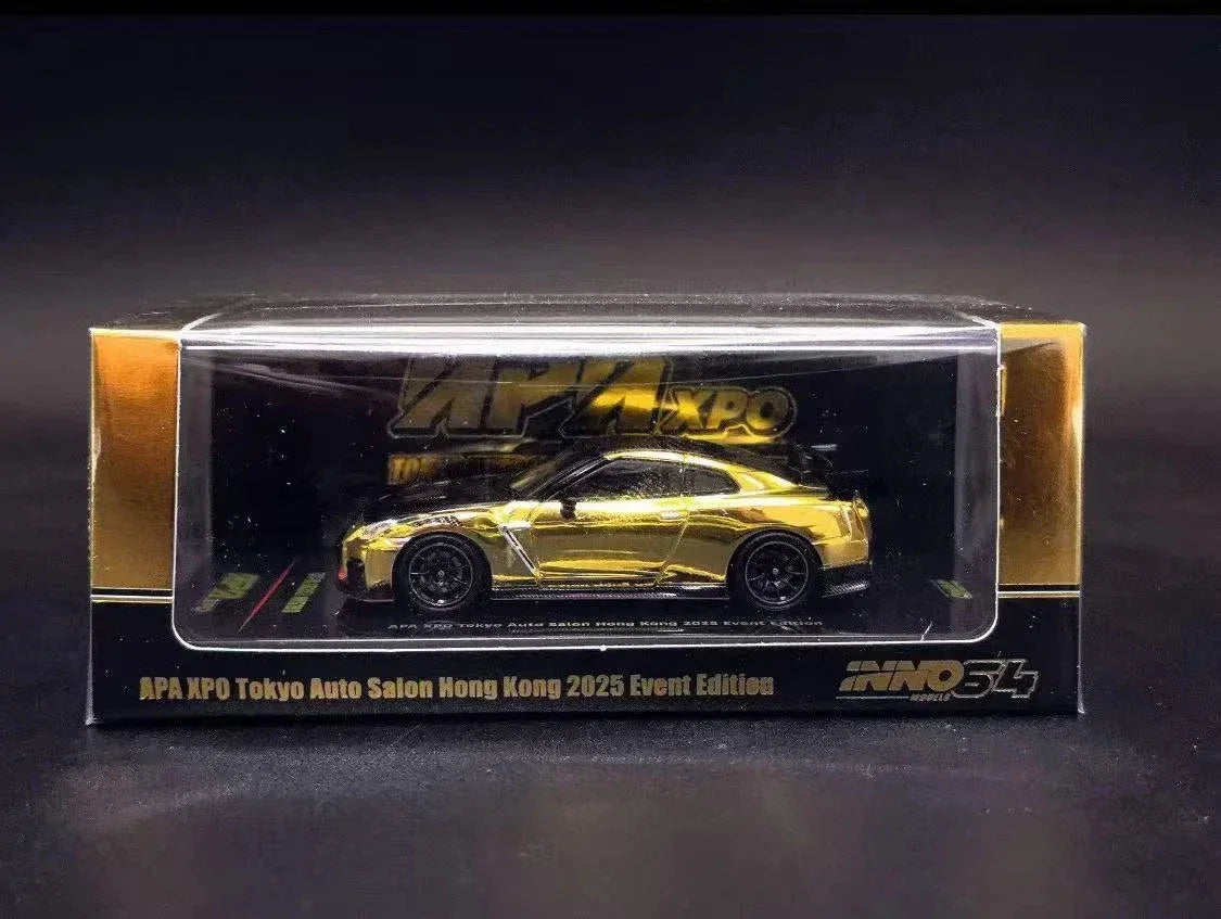 GT-R (R35) Nismo Apaexpo Tokyo Auto Salon Hong Kong 2025, 1:64 Scale (Chrome Gold) collectible diecast model at Poketwheels