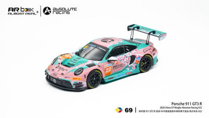 PRE-ORDER ALMOST REAL AR Box Porsche 911 GT3 R 2026 China GT Ningbo Absolute Racing #22 1:64 Scale Diecast Model