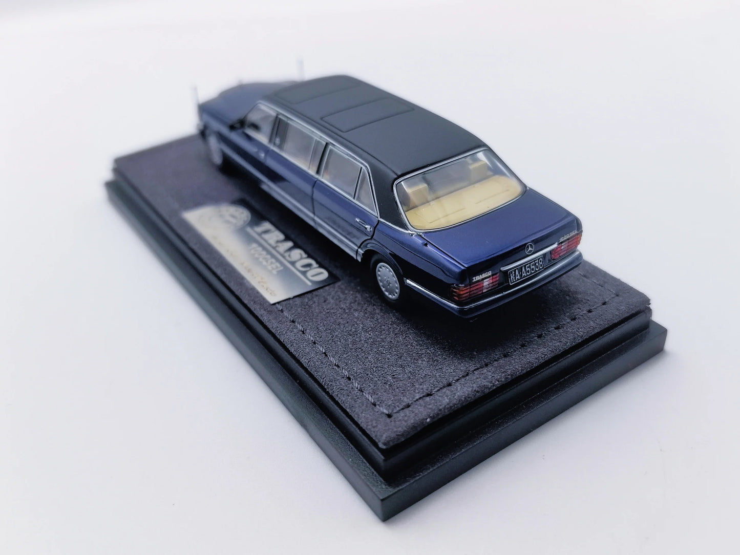 HEC 2026 The Art of Model Mercedes S-Class W126 Trasco 1000SEL Limousine Blue 1:64 Scale Diecast Model