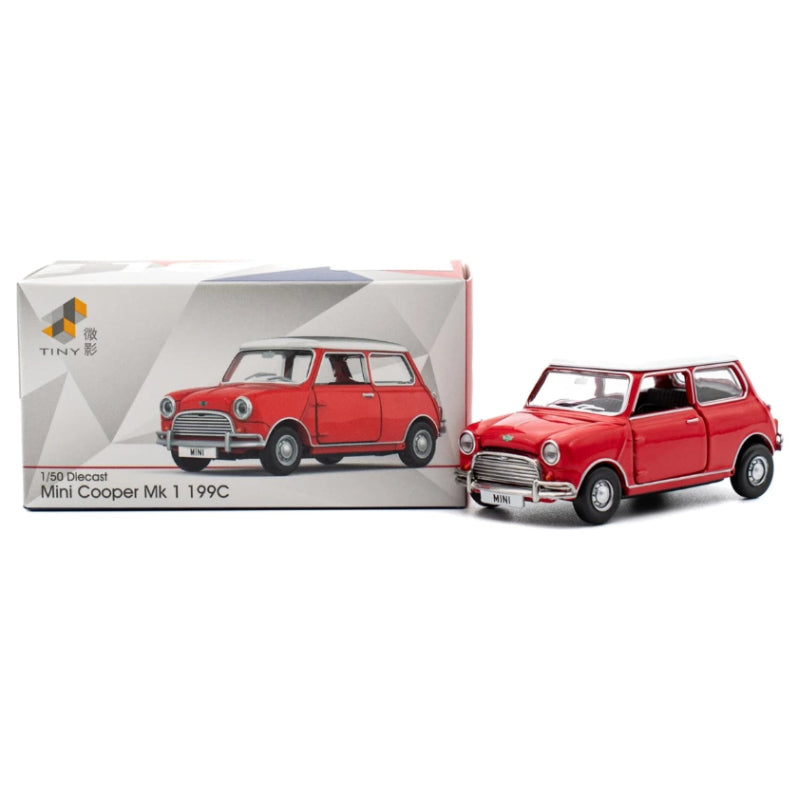 TINY Mini Cooper MK1 199C 1:50 Scale – Official Licensed Diecast with Acrylic Case