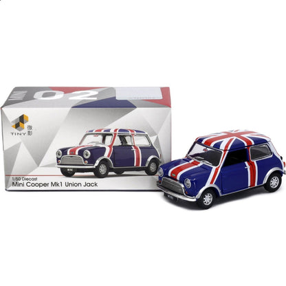 TINY Mini Cooper Union Jack 154 (RHD) 1:50 Scale – Official Licensed Diecast with Acrylic Case