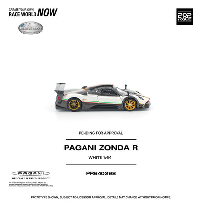 POPRACE Pagani Zonda R White 1:64 Scale Diecast Model (Pre-Order)