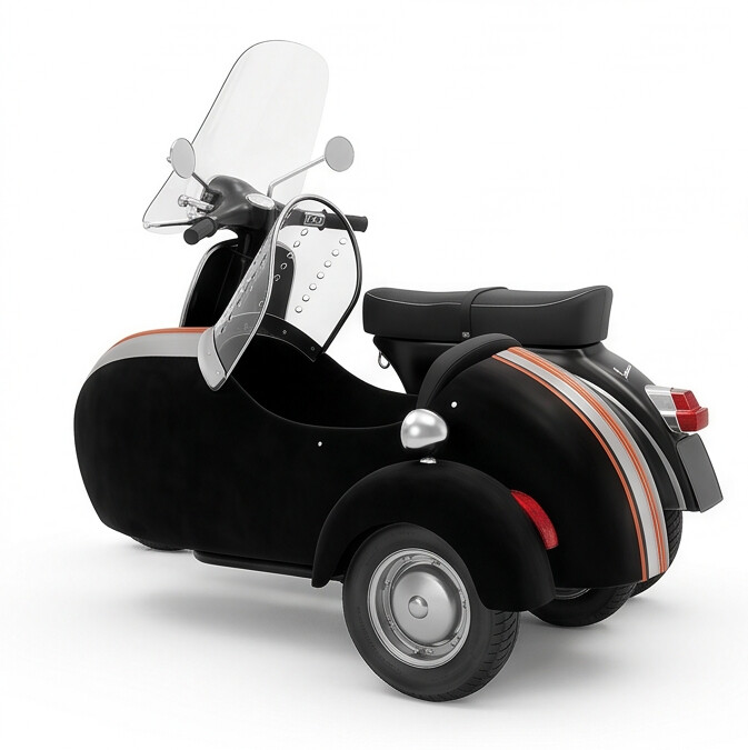 TINY Scooter with Sidecar (SF Express) 1:35 Scale – Official Licensed Diecast with Acrylic Case