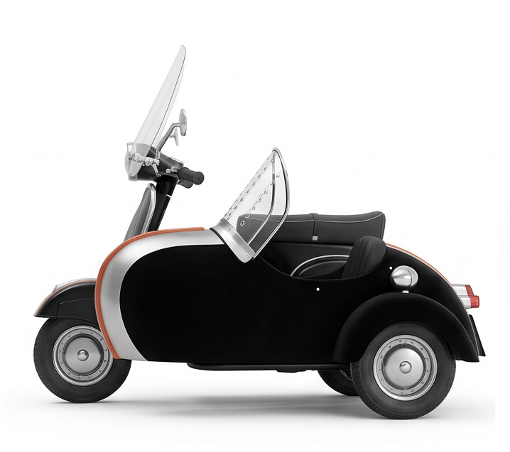 TINY Scooter with Sidecar (SF Express) 1:35 Scale – Official Licensed Diecast with Acrylic Case