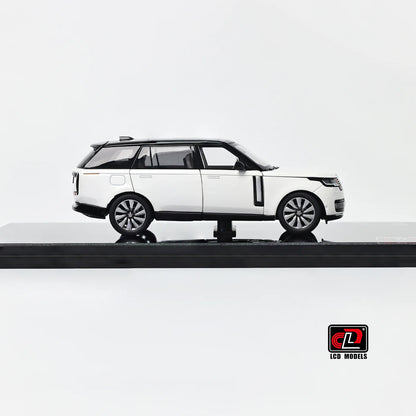 LCD Land Rover Range Rover SV Serenity White with Black Roof 1:43 Scale Diecast Model