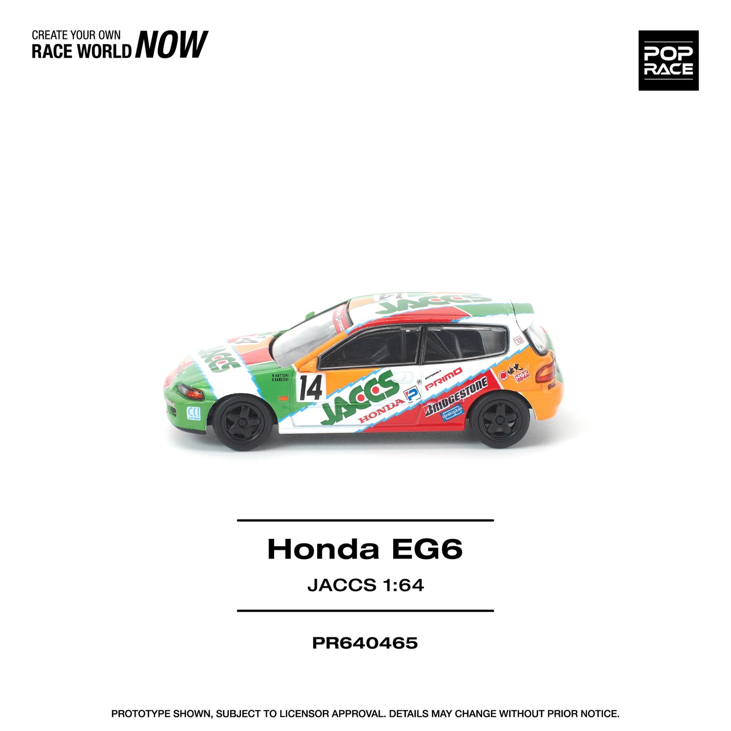 POPRACE Honda Civic EG6 Jaccs 1:64 Scale Diecast Model (Pre-Order)