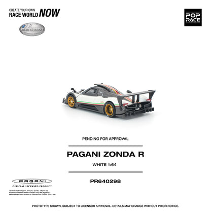 POPRACE Pagani Zonda R White 1:64 Scale Diecast Model (Pre-Order)