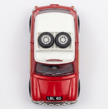 TINY Mini Cooper MK1 Rally #177 1:50 Scale (Red) – Official Licensed Diecast with Acrylic Case