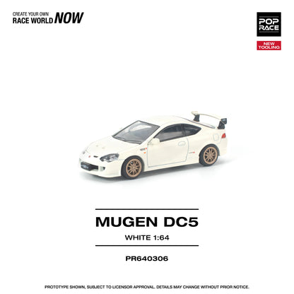 POPRACE Honda DC5 Mugen New Tooling White 1:64 Scale Diecast Model (Pre-Order)