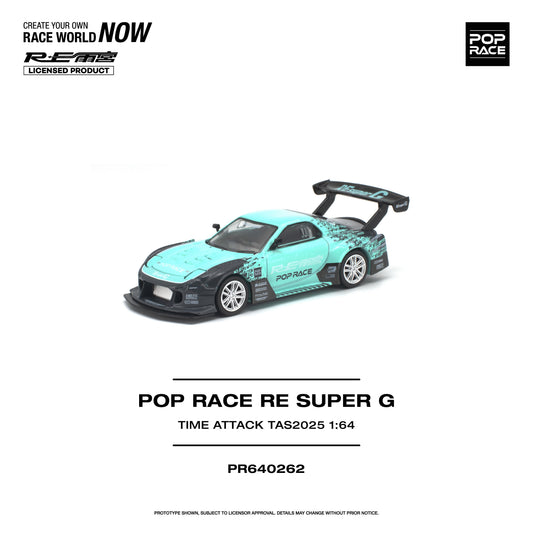 Premium scale diecast model car  – *PRE-ORDER* Pop Race RE Super G Time Attack TAS 2025, 1:64 Scale Collectible