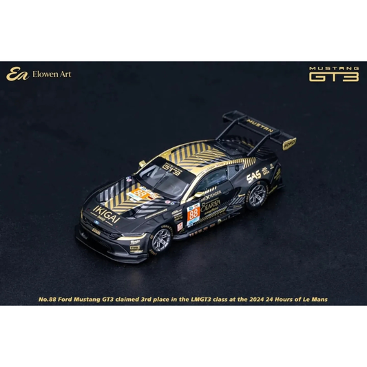 ELOWEN ART Mustang GT-3 #88 24 Hrs Lemans, 1:64 Scale (Black Gold) collectible diecast model at Poketwheels