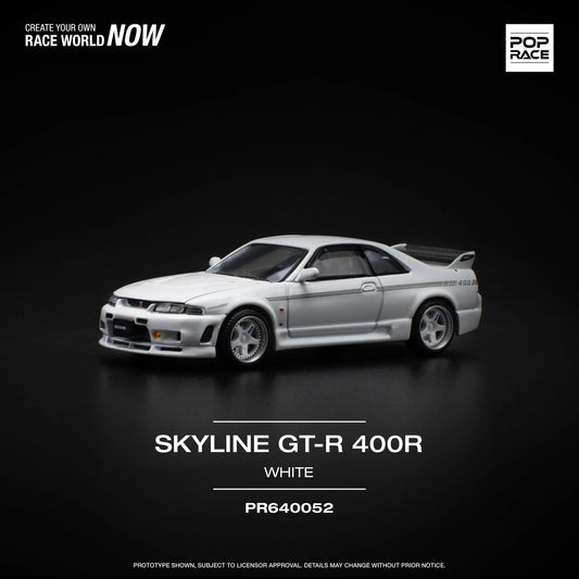 Premium scale model car for display – *PRE-ORDER* Skyline GT-R 400R, 1:64 Scale (White) Collectible