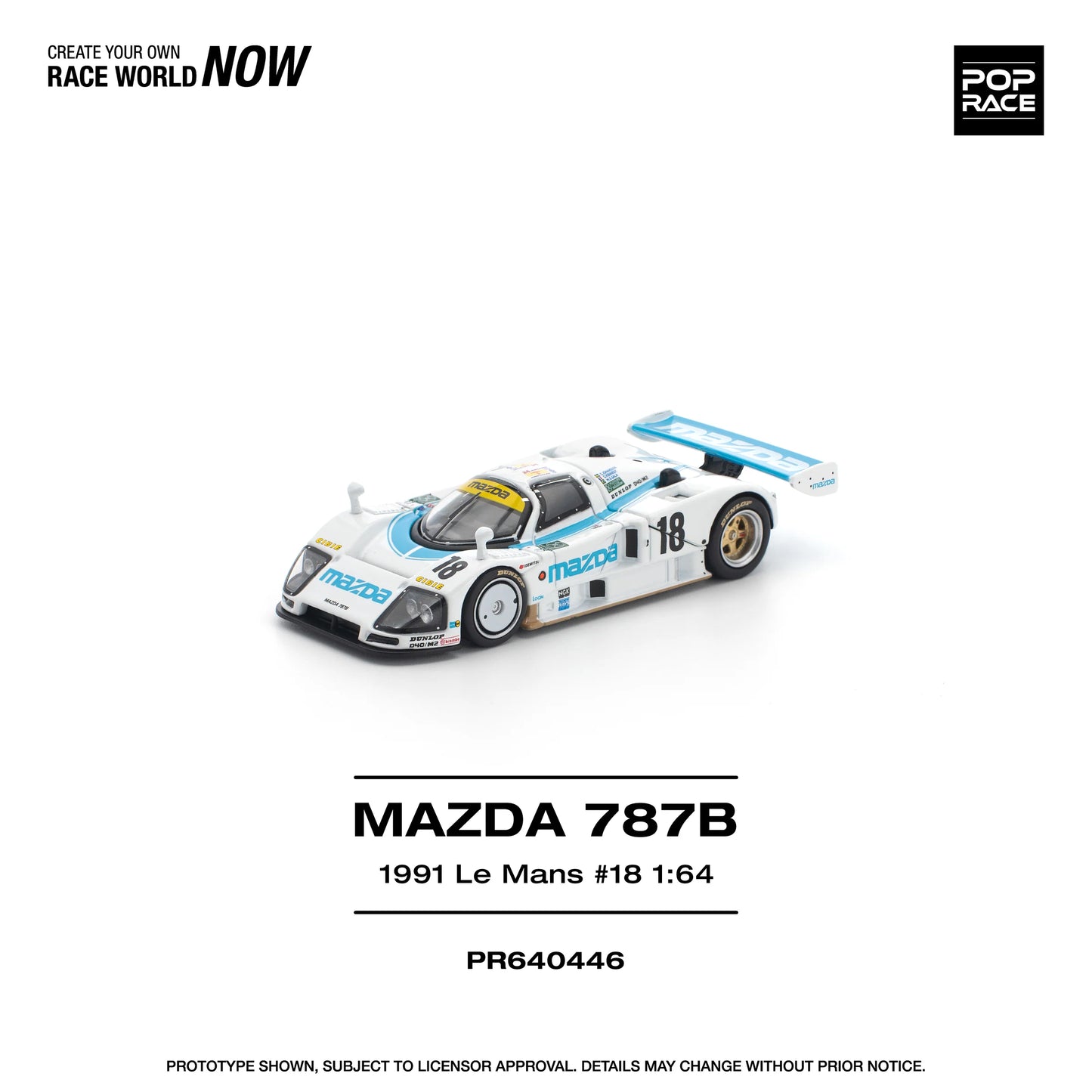 POPRACE Mazda 787B 1991 Le Mans #18 24Hrs 1:64 Scale Diecast Model (Pre-Order)