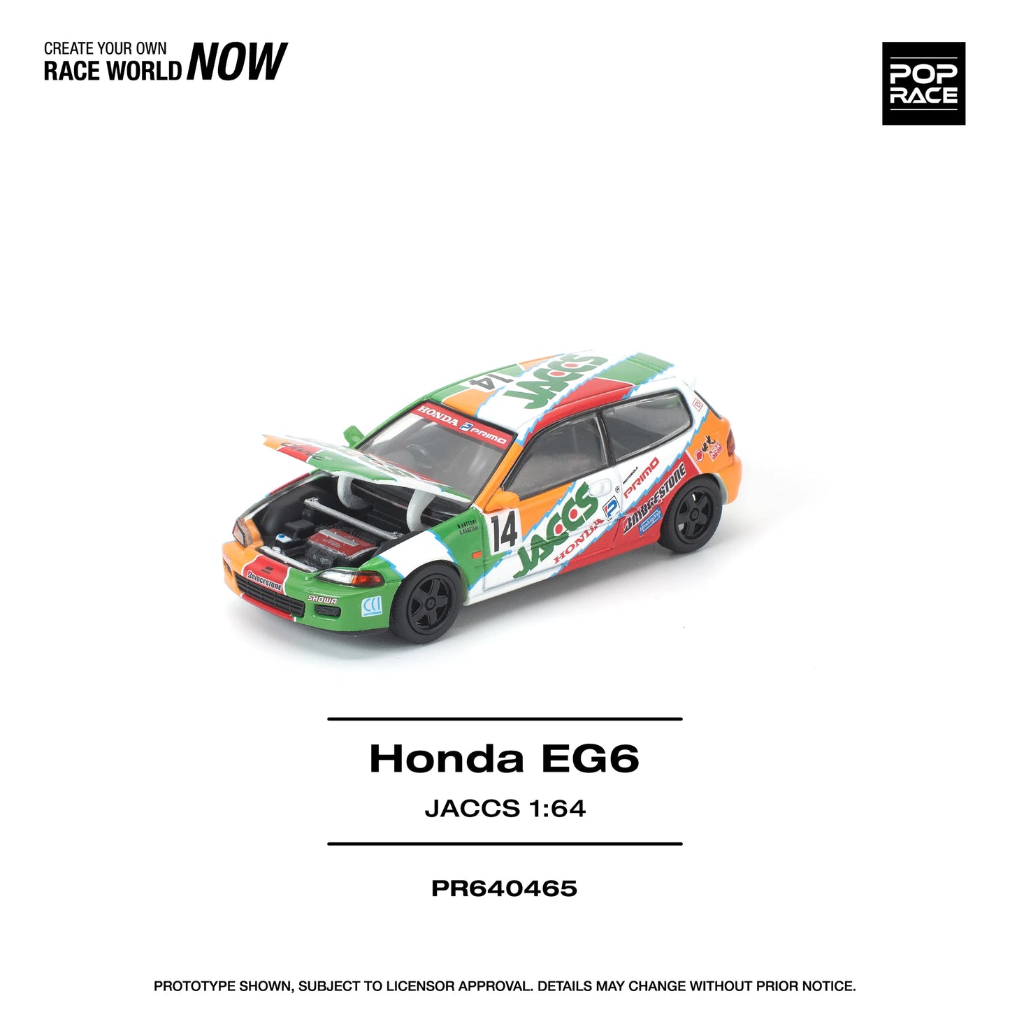 POPRACE Honda Civic EG6 Jaccs 1:64 Scale Diecast Model (Pre-Order)