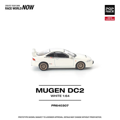 POPRACE Mugen Honda DC2 Integra New Tooling White 1:64 Scale Diecast Model (Pre-Order)