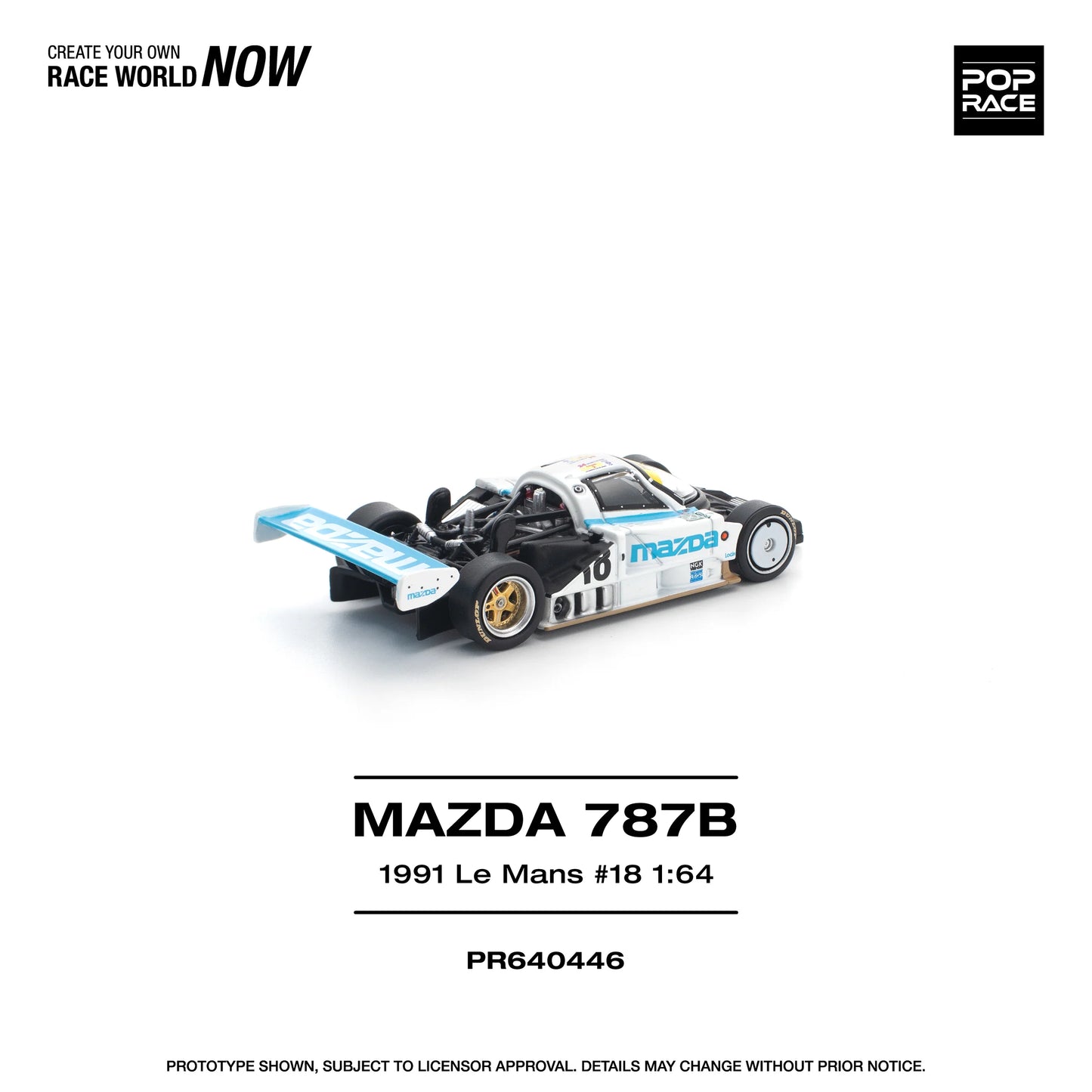 POPRACE Mazda 787B 1991 Le Mans #18 24Hrs 1:64 Scale Diecast Model (Pre-Order)