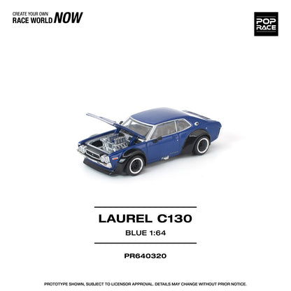POPRACE Nissan Laurel C130 Blue 1:64 Scale Diecast Model (Pre-Order)
