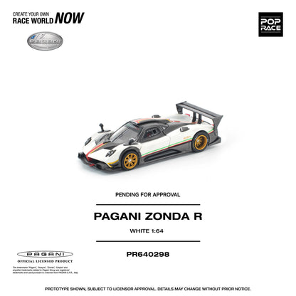 POPRACE Pagani Zonda R White 1:64 Scale Diecast Model (Pre-Order)