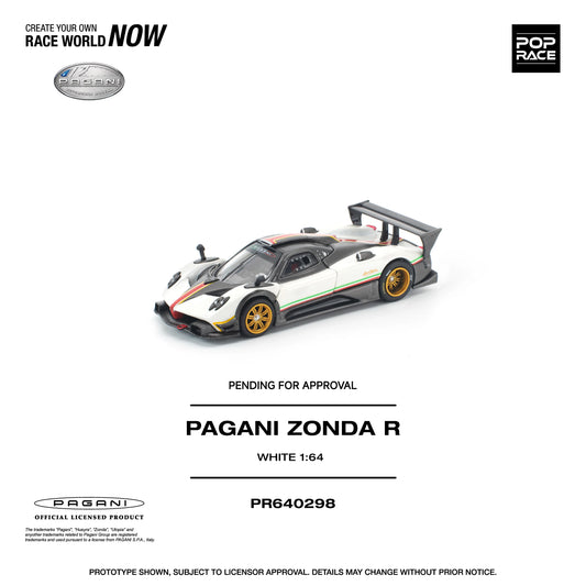 POPRACE Pagani Zonda R White 1:64 Scale Diecast Model (Pre-Order)