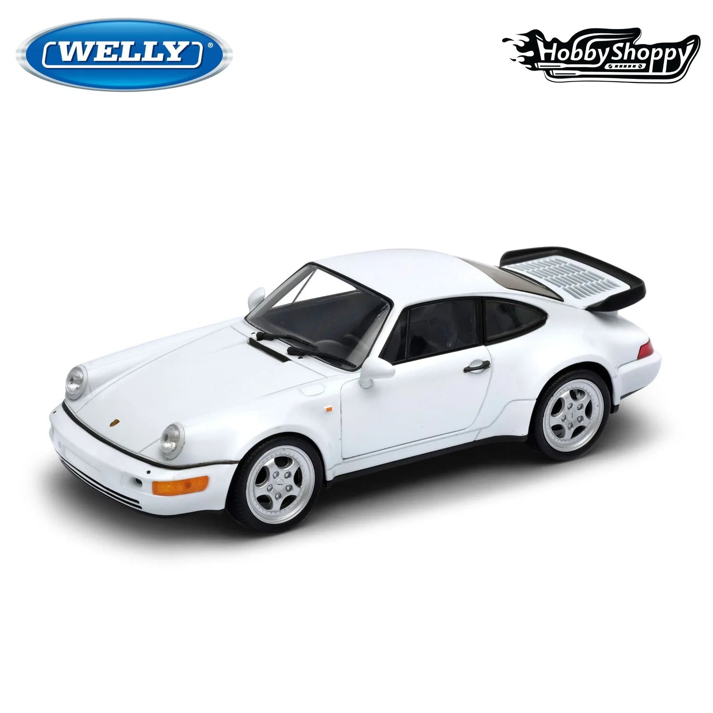 Premium scale model car for display – Porsche 911 Turbo, 1:24 Scale (White) Collectible