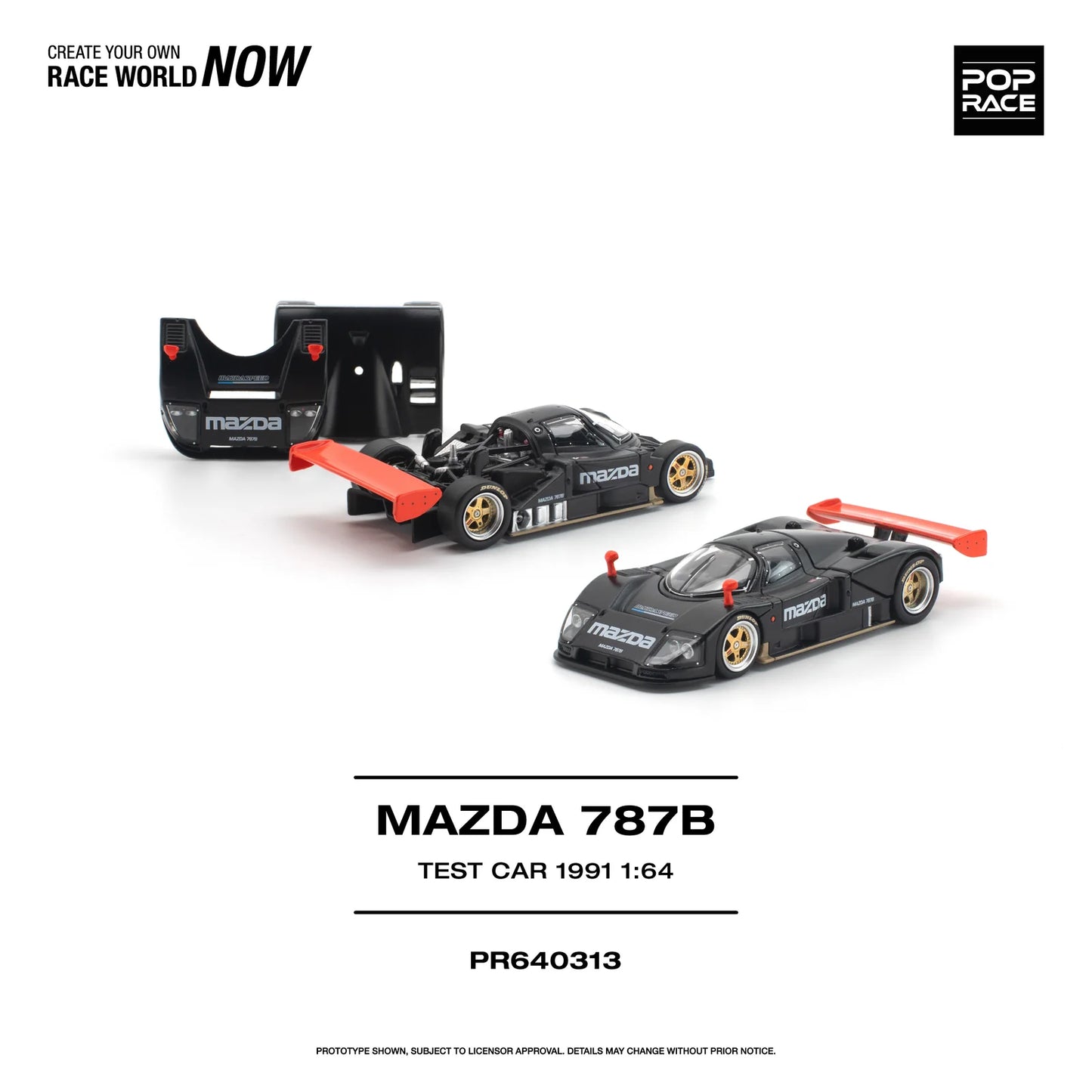 POPRACE Mazda 787B 1991 Test Car 1:64 Scale Diecast Model (Pre-Order)