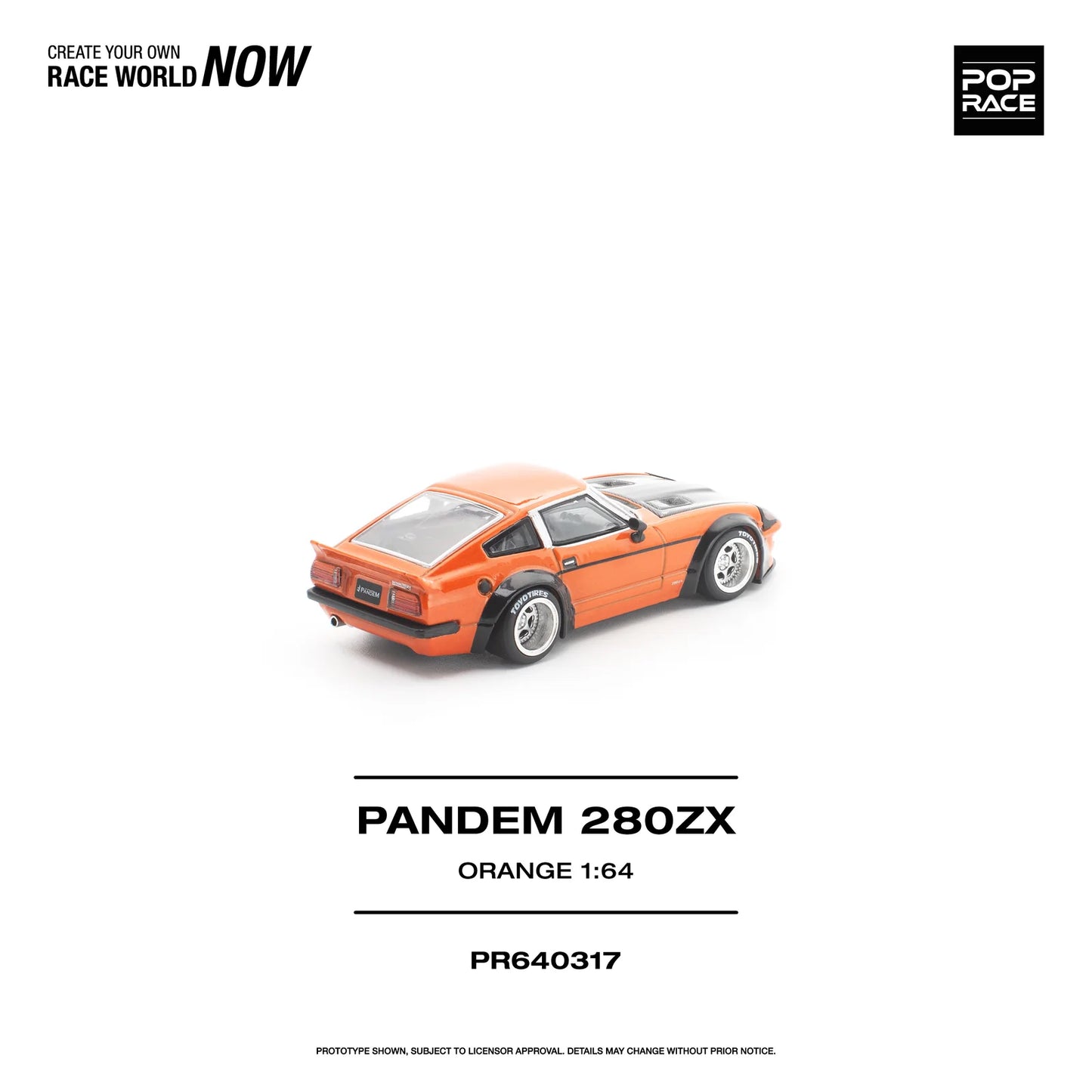 POPRACE Pandem Nissan 280ZX Orange 1:64 Scale Diecast Model (Pre-Order)