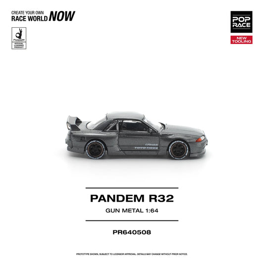 POPRACE Pandem R32 Gun Metal New Tooling 1:64 Scale Diecast Model (Pre-Order)