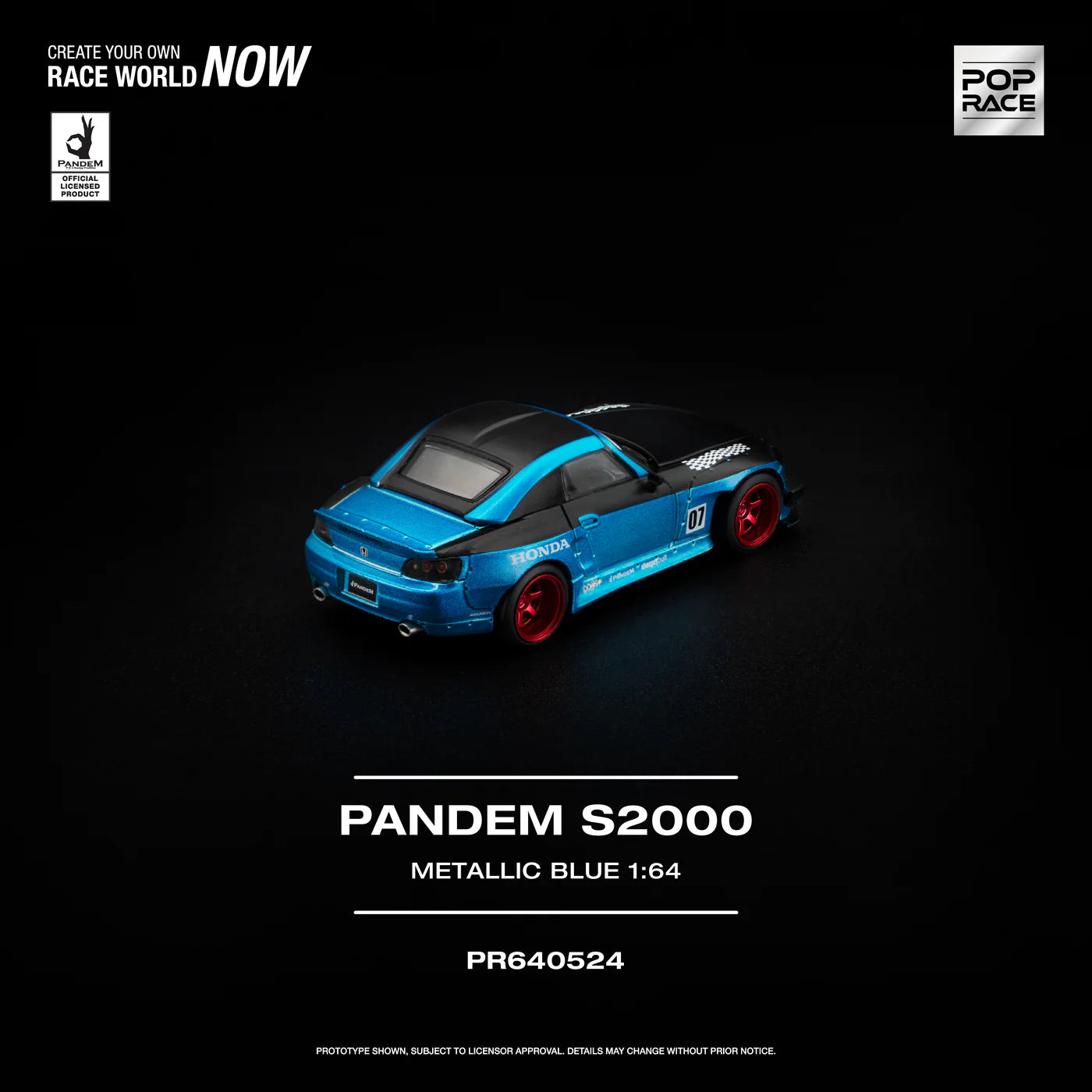 PRE-ORDER | Pandem Honda S2000 1:64 Scale (Metallic Blue) by POP RACE