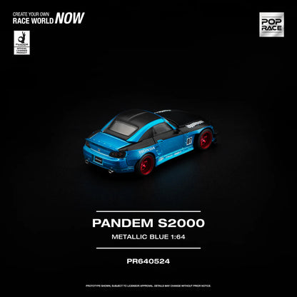 PRE-ORDER | Pandem Honda S2000 1:64 Scale (Metallic Blue) by POP RACE