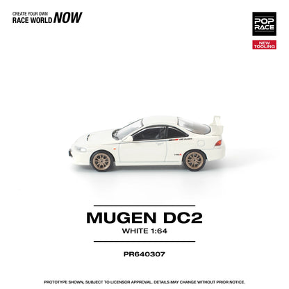 POPRACE Mugen Honda DC2 Integra New Tooling White 1:64 Scale Diecast Model (Pre-Order)